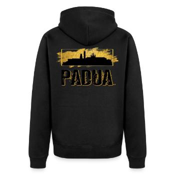 Padua Italy City Skyline Home Love Gold - Unisex Premium Organic Zip Hoodie - black - Back - Nico (187cm)