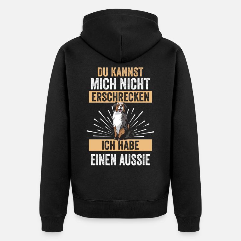 Australian Shepherd Hund Aussie - Unisex Premium Bio Zip Hoodie - Schwarz