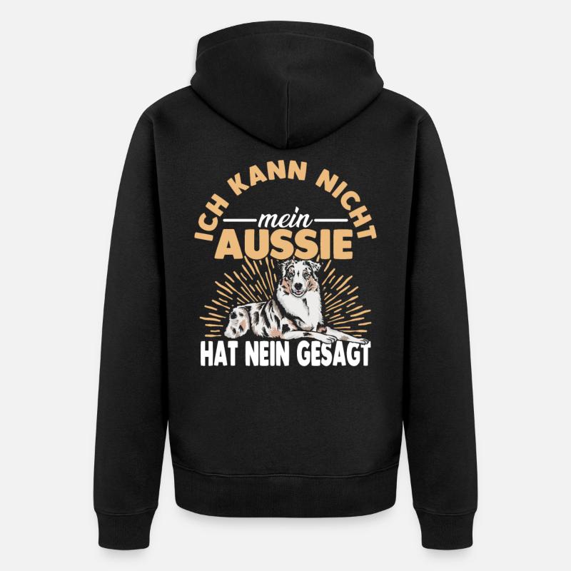 Australian Shepherd Aussie - Unisex Premium Bio Zip Hoodie - Schwarz