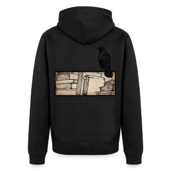 Dark Academia Esthétique Raven Crow Soft Grunge - Veste à capuche bio Premium Unisexe - noir - Dos - Nico (187cm)