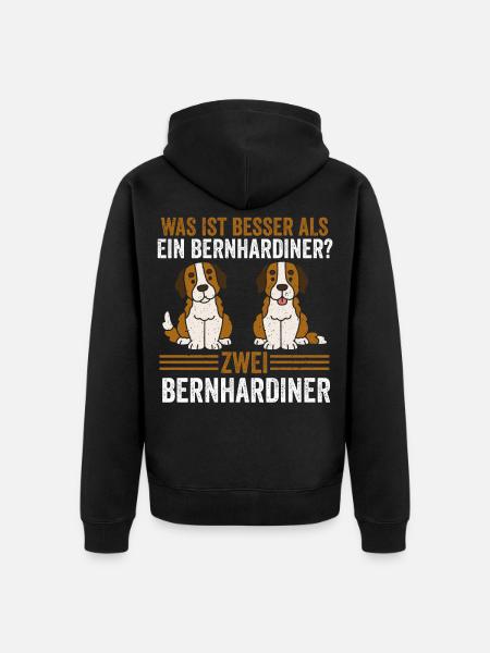 Zwei Bernhardiner Hund Bernhardiner - Unisex Premium Bio Zip Hoodie - Schwarz