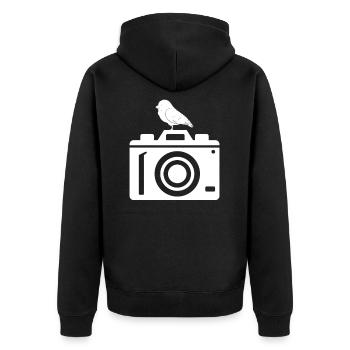Vogelbeobachtung Vogelbeobachtung Vogelkamera - Unisex Premium Bio Zip Hoodie - Schwarz - Hinten - Nico (187cm)