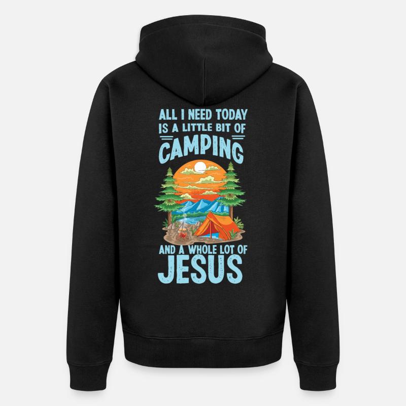 Jesus Coffee & Tente de camping - Veste à capuche bio Premium Unisexe - noir