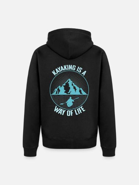 Kayak Gift Idea - Unisex Premium Organic Zip Hoodie - black