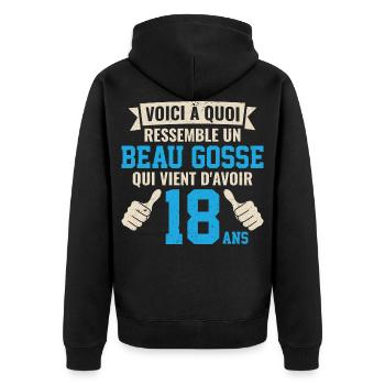 18 ans d'excellence octobre 2003 Édition limitée - Veste à capuche bio Premium Unisexe - noir - Dos - Nico (187cm)