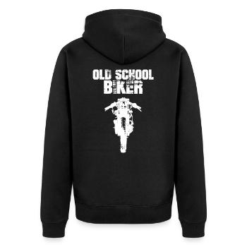 Old School Biker - Veste à capuche bio Premium Unisexe - noir - Dos - Nico (187cm)
