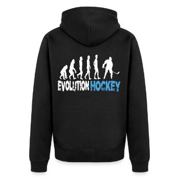 Evolution Hockey - Unisex Premium Organic Zip Hoodie - black - Back - Nico (187cm)