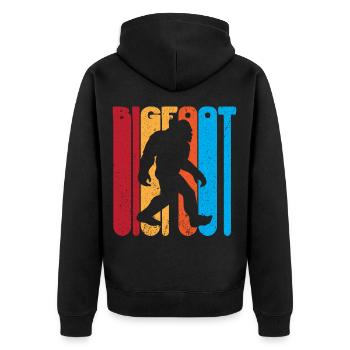 Bigfoot Sasquatch Yeti - Unisex Premium Bio Zip Hoodie - Schwarz - Hinten - Nico (187cm)