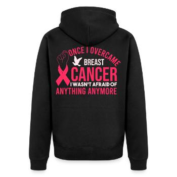 Survivre au cancer du sein - Veste à capuche bio Premium Unisexe - noir - Dos - Nico (187cm)
