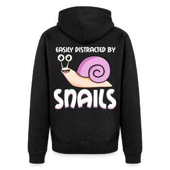 Schnecken Spruch Snails Schnecke - Unisex Premium Bio Zip Hoodie - Schwarz - Hinten - Nico (187cm)