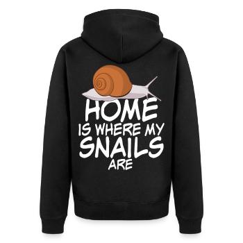 Schnecken Snails Snail Witz Schnecke - Unisex Premium Bio Zip Hoodie - Schwarz - Hinten - Nico (187cm)