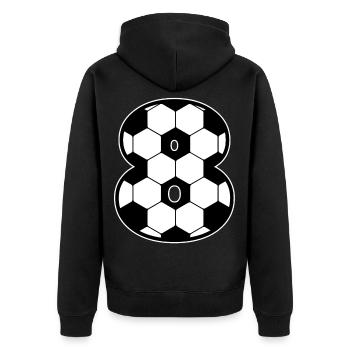 Fußball-Liebhaber Spieler acht 8. Geburtstag Gesch - Unisex Premium Bio Zip Hoodie - Schwarz - Hinten - Nico (187cm)