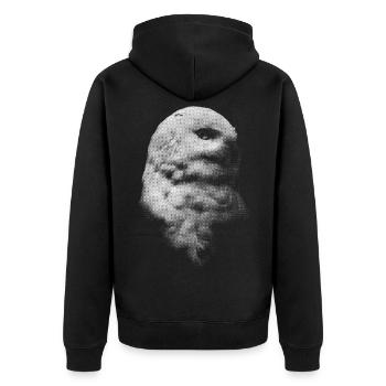 Hibou blanc - Veste à capuche bio Premium Unisexe - noir - Dos - Nico (187cm)
