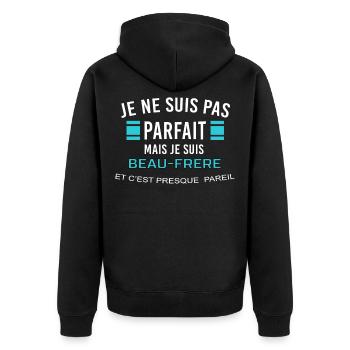 je ne suis pas parfait BEAU FRERE - Veste à capuche bio Premium Unisexe - noir - Dos - Nico (187cm)