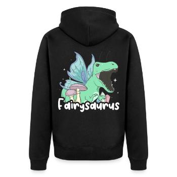 Fairycore Esthétique Fée Fée Dinosaure Fairysaurus - Veste à capuche bio Premium Unisexe - noir - Dos - Nico (187cm)