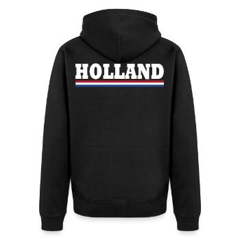 Holland flagge - Unisex Premium Bio Zip Hoodie - Schwarz - Hinten - Nico (187cm)