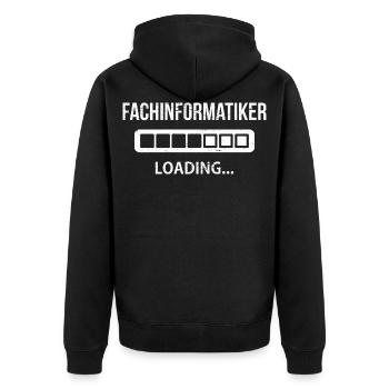 Fachinformatiker Azubi Geburtstag Weihnachten Idee - Unisex Premium Bio Zip Hoodie - Schwarz - Hinten - Nico (187cm)