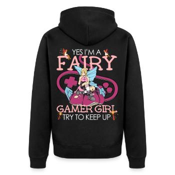 Fairycore Aesthetic Fee Oui Im A Gamer Girl - Veste à capuche bio Premium Unisexe - noir - Dos - Nico (187cm)