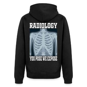 Radiologist X-ray technician X-ray image doctor - Unisex Premium Organic Zip Hoodie - black - Back - Nico (187cm)