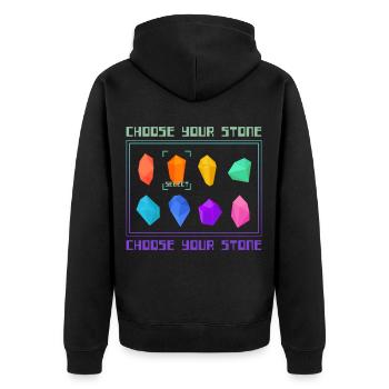 Stone Gaming Style Cristaux Nerd - Veste à capuche bio Premium Unisexe - noir - Dos - Nico (187cm)
