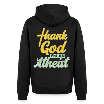 Athéisme Dieu merci Je suis athée - Veste à capuche bio Premium Unisexe - noir - Dos - Nico (187cm)