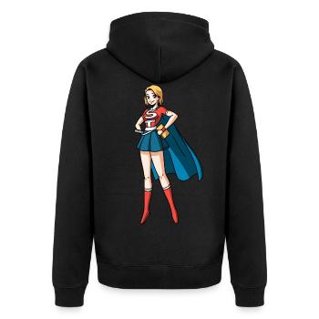 J’enseigne à l’école maternelle quel est votre super-héros super-puissant - Veste à capuche bio Premium Unisexe - noir - Dos - Nico (187cm)