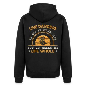 Line Dancing Linedance - Unisex Premium Organic Zip Hoodie - black - Back - Nico (187cm)