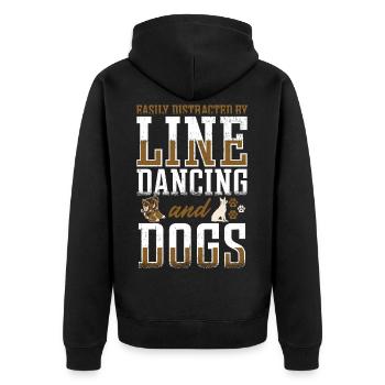 Line Dancing Linedance Line Dance - Unisex Premium Bio Zip Hoodie - Schwarz - Hinten - Nico (187cm)