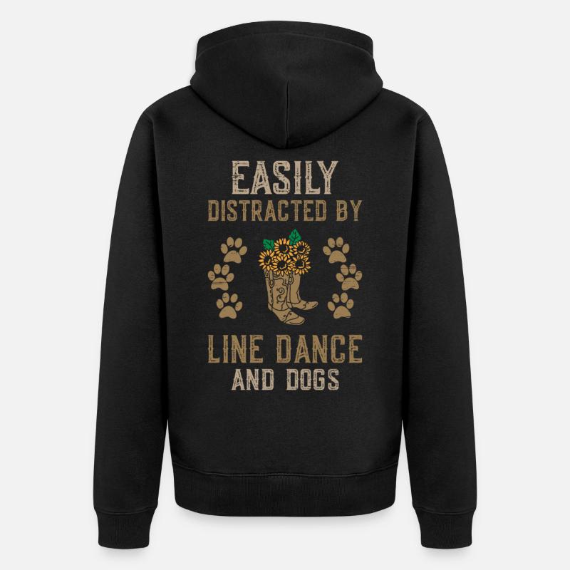 Line Dancing Linedance Line Dance - Unisex Premium Bio Zip Hoodie - Schwarz