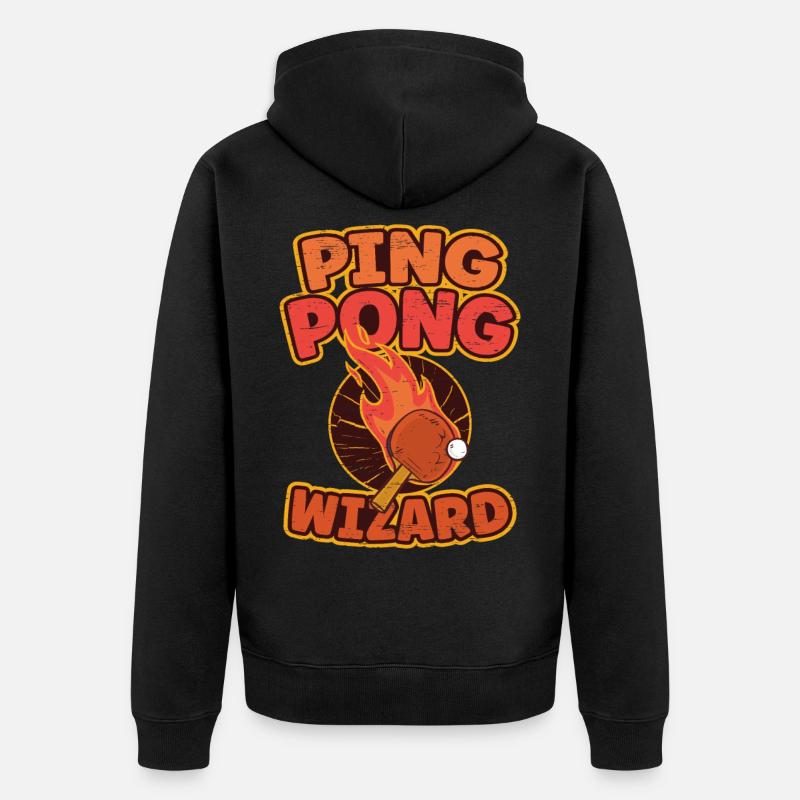 Table Tennis Ping Pong Ping Pong Wizard - Veste à capuche bio Premium Unisexe - noir