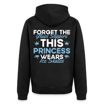 Eiskunstlauf und Eislaufen - Unisex Premium Bio Zip Hoodie - Schwarz - Hinten - Nico (187cm)