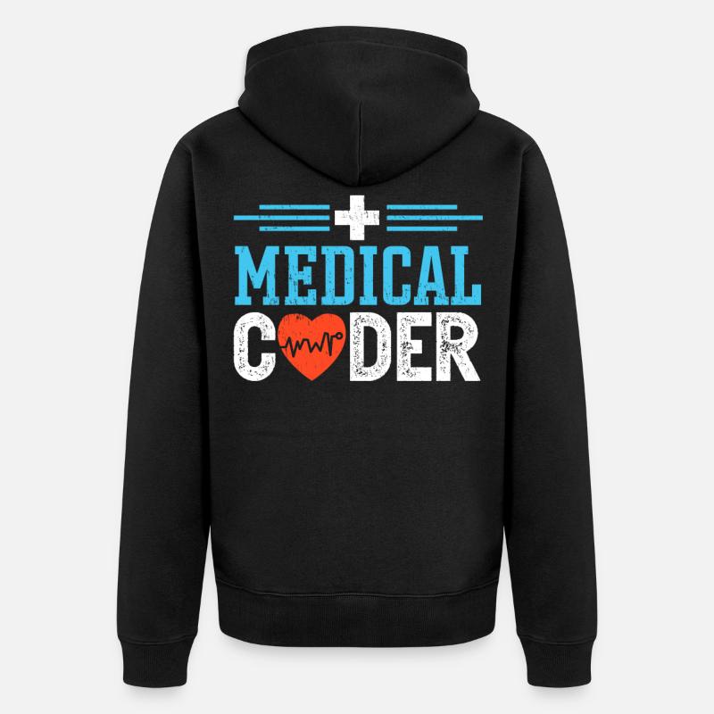 ICD Medical Coding Medizinischer Kodierer - Unisex Premium Bio Zip Hoodie - Schwarz