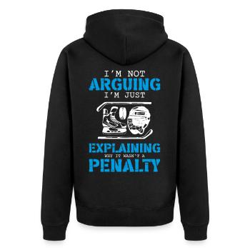 Eishockey - Unisex Premium Bio Zip Hoodie - Schwarz - Hinten - Nico (187cm)
