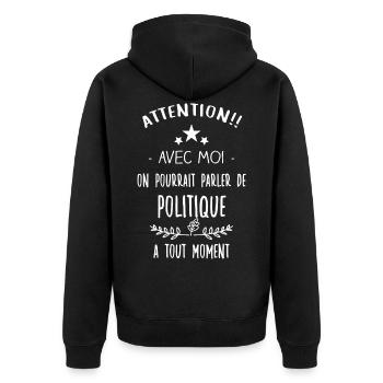 J'ai politique - Veste à capuche bio Premium Unisexe - noir - Dos - Nico (187cm)