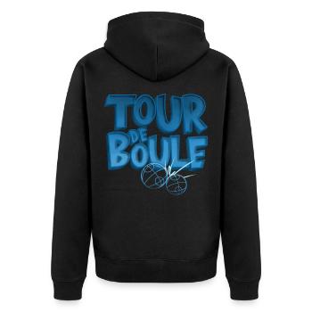 Tour de Boule Pétanque blue - Unisex Premium Organic Zip Hoodie - black - Back - Nico (187cm)