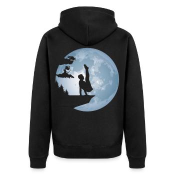 Turner Turnen Mond Geschenk für Vater - Unisex Premium Bio Zip Hoodie - Schwarz - Hinten - Nico (187cm)