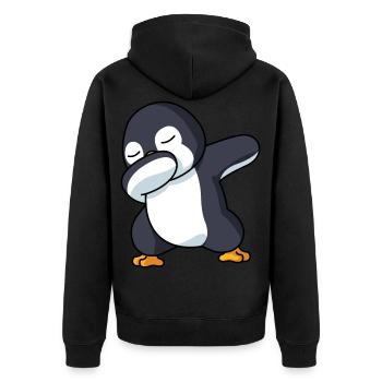 Dabbing Pinguin Pinguin Dab Pinguin Kostüm Jungen - Unisex Premium Bio Zip Hoodie - Schwarz - Hinten - Nico (187cm)
