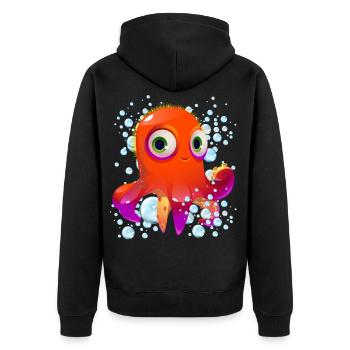 Bulles de poulpe - Veste à capuche bio Premium Unisexe - noir - Dos - Nico (187cm)