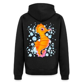 Bulles d’hippocampes - Veste à capuche bio Premium Unisexe - noir - Dos - Nico (187cm)