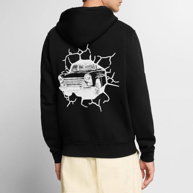 Trabi  Oldtimer Wall Fall Ostalgie Ossi Unisex Premium Organic Zip Hoodie