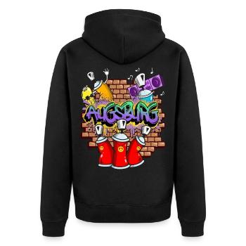 Augsburg Allemagne Ville Graffiti Sprayer Skater - Veste à capuche bio Premium Unisexe - noir - Dos - Nico (187cm)