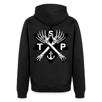 St.Pauli Kiez Hamburg Totenkopf Sankt Pauli - Veste à capuche bio Premium Unisexe - noir - Dos - Nico (187cm)