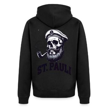 St.Pauli Kiez Hamburg Totenkopf Sankt Pauli - Veste à capuche bio Premium Unisexe - noir - Dos - Nico (187cm)