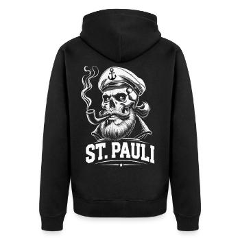 St.Pauli Kiez Hamburg Totenkopf Sankt Pauli - Veste à capuche bio Premium Unisexe - noir - Dos - Nico (187cm)
