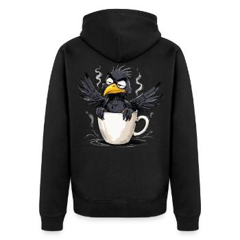 Bird don't want coffee before you ask no - Unisex Premium Organic Zip Hoodie - black - Back - Nico (187cm)