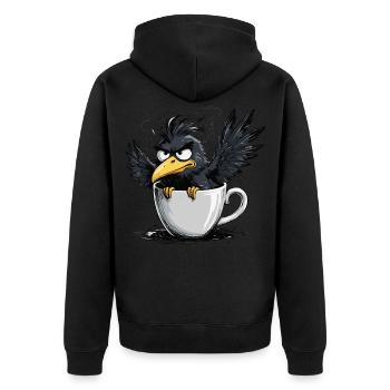 Bird don't want coffee before you ask no - Unisex Premium Organic Zip Hoodie - black - Back - Nico (187cm)