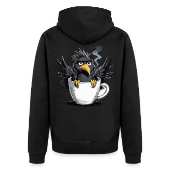 L’oiseau ne veut pas de café avant que vous ne demandiez non - Veste à capuche bio Premium Unisexe - noir - Dos - Nico (187cm)