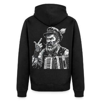 Grantler Grantig Bairischen Dialekten Bayern - Unisex Premium Bio Zip Hoodie - Schwarz - Hinten - Nico (187cm)