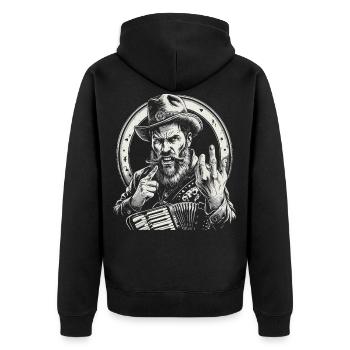 Grantler Grantig Bairischen Dialekten Bayern - Unisex Premium Bio Zip Hoodie - Schwarz - Hinten - Nico (187cm)