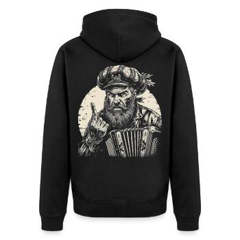 Grantler Grantig Bairischen Dialekten Bayern - Unisex Premium Bio Zip Hoodie - Schwarz - Hinten - Nico (187cm)
